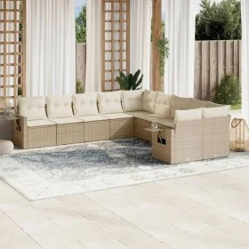 Garden sofa set with beige cushions 10 pieces synthetic rattan by , Garden sets - Ref: Foro24-3220707, Price: 670,36 €, Disco...