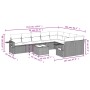 10-teilige Gartensofagarnitur mit grauen synthetischen Rattankissen von , Gartensets - Ref: Foro24-3220649, Preis: 590,86 €, ...