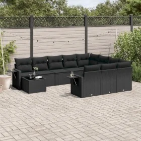 Garden sofa set 11 pieces and black synthetic rattan cushions by , Garden sets - Ref: Foro24-3220724, Price: 732,62 €, Discou...