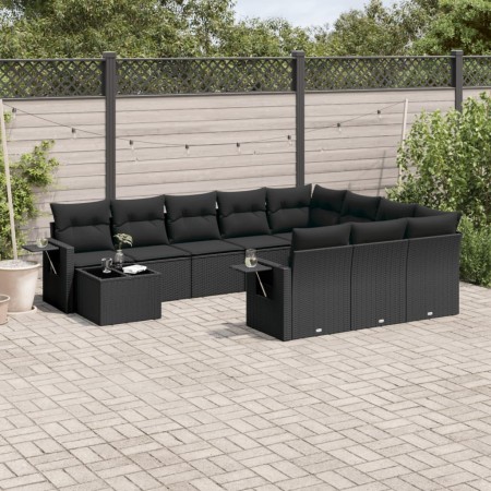 Set mit 11 Stück Gartensofas und Kissen synthetisches Rattan schwarz von , Gartensets - Ref: Foro24-3220724, Preis: 687,24 €,...