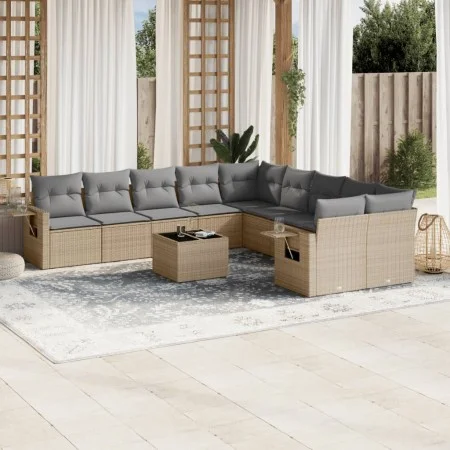 Garden sofa set 11 pieces with beige synthetic rattan cushions by , Garden sets - Ref: Foro24-3220718, Price: 678,51 €, Disco...