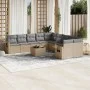 Garden sofa set 11 pieces with beige synthetic rattan cushions by , Garden sets - Ref: Foro24-3220718, Price: 678,51 €, Disco...