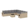 Set von 11-teiligen Gartensofas mit beigen Kissen aus synthetischem Rattan von , Gartensets - Ref: Foro24-3220718, Preis: 689...