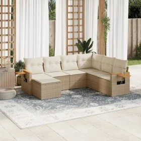 Set of 7-piece garden sofas and beige synthetic rattan cushions by , Garden sets - Ref: Foro24-3227045, Price: 496,66 €, Disc...