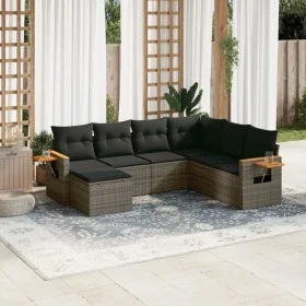 7-teiliges Gartensofa-Set mit grauen PE-Rattan-Kissen von , Gartensets - Ref: Foro24-3227047, Preis: 424,79 €, Rabatt: %