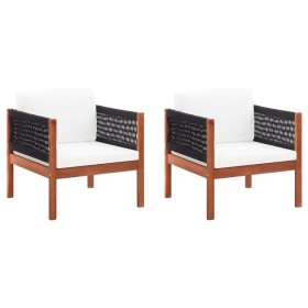 Gartenstühle, 2 Stück, Massivholz aus Akazie von vidaXL, Modulare Sofas für den Außenbereich - Ref: Foro24-46342, Preis: 181,...