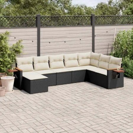 8-piece garden sofa set and black synthetic rattan cushions by , Garden sets - Ref: Foro24-3227085, Price: 471,40 €, Discount: %