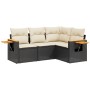 Juego de sofás jardín 4 pzas con cojines ratán sintético negro by , Garden sets - Ref: Foro24-3226770, Price: 284,43 €, Disco...