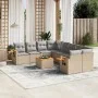 9-piece garden sofa set with beige synthetic rattan cushions by , Garden sets - Ref: Foro24-3226668, Price: 555,22 €, Discoun...