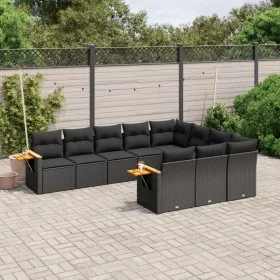 Set Gartensofas 10 Stück Kissen synthetisches Rattan schwarz von , Gartensets - Ref: Foro24-3227175, Preis: 676,62 €, Rabatt: %