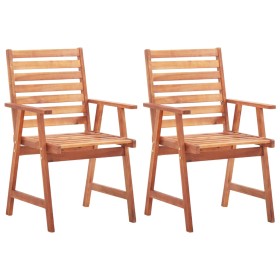 Sillas de comedor de exterior 2 uds madera maciza de acacia de vidaXL, Sillas de jardín - Ref: Foro24-46312, Precio: 153,74 €...