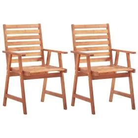 Sillas de comedor de exterior 2 uds madera maciza de acacia de vidaXL, Sillas de jardín - Ref: Foro24-46312, Precio: 152,17 €...