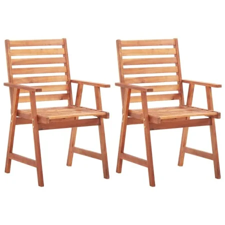 Sillas de comedor de exterior 2 uds madera maciza de acacia de vidaXL, Sillas de jardín - Ref: Foro24-46312, Precio: 150,48 €...