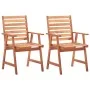 Sillas de comedor de exterior 2 uds madera maciza de acacia de vidaXL, Sillas de jardín - Ref: Foro24-46312, Precio: 150,48 €...
