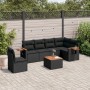 7-teiliges Garten-Esszimmerset und Kissen synthetisches Rattan schwarz von , Gartensets - Ref: Foro24-3226860, Preis: 454,15 ...