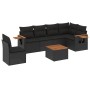 7-teiliges Garten-Esszimmerset und Kissen synthetisches Rattan schwarz von , Gartensets - Ref: Foro24-3226860, Preis: 454,15 ...