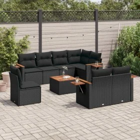 8-piece garden sofa set and black synthetic rattan cushions by , Garden sets - Ref: Foro24-3227007, Price: 650,34 €, Discount: %