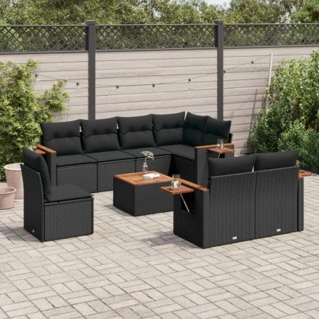 8-teiliges Gartensofa-Set und schwarze synthetische Rattankissen von , Gartensets - Ref: Foro24-3227007, Preis: 650,34 €, Rab...