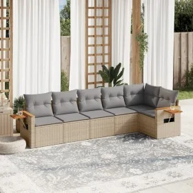 Garden sofa set with cushions 6 pieces beige synthetic rattan by , Garden sets - Ref: Foro24-3226829, Price: 402,97 €, Discou...