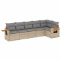 Garden sofa set with cushions 6 pieces beige synthetic rattan by , Garden sets - Ref: Foro24-3226829, Price: 394,97 €, Discou...