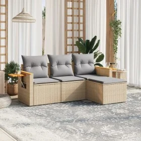 Garden sofa set with 4-piece synthetic rattan beige cushions by , Garden sets - Ref: Foro24-3226745, Price: 259,28 €, Discoun...