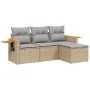 Set Gartensofas mit Kissen 4 Stück synthetisches Rattan beige von , Gartensets - Ref: Foro24-3226745, Preis: 259,28 €, Rabatt: %