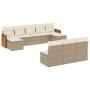 Set Gartensofas mit beigen Kissen 10 Stück synthetisches Rattan von , Gartensets - Ref: Foro24-3228067, Preis: 557,21 €, Raba...