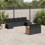 Set aus 8-teiligen Gartensofas und Kissen Kunstrattan schwarz von , Gartensets - Ref: Foro24-3228078, Preis: 546,80 €, Rabatt: %