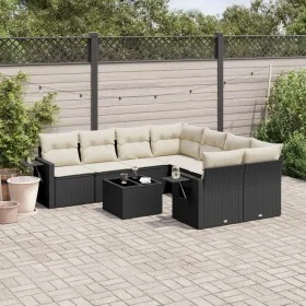 Set aus 8-teiligen Gartensofas und Kissen Kunstrattan schwarz von , Gartensets - Ref: Foro24-3252293, Preis: 550,88 €, Rabatt: %