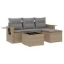 Garden sofa set with 4-piece synthetic rattan beige cushions by , Garden sets - Ref: Foro24-3252406, Price: 283,33 €, Discoun...