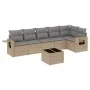 Set of 7-piece garden sofas and beige synthetic rattan cushions by , Garden sets - Ref: Foro24-3252536, Price: 476,15 €, Disc...