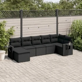 7-piece garden dining set with black synthetic rattan cushions by , Garden sets - Ref: Foro24-3252812, Price: 473,58 €, Disco...