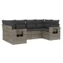 6-piece garden furniture set with gray synthetic rattan cushions by , Garden sets - Ref: Foro24-3252917, Price: 412,16 €, Dis...