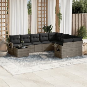 10-teilige Gartensofagarnitur mit grauen synthetischen Rattankissen von , Gartensets - Ref: Foro24-3252997, Preis: 625,78 €, ...