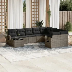 10-teilige Gartensofagarnitur mit grauen synthetischen Rattankissen von , Gartensets - Ref: Foro24-3252997, Preis: 616,64 €, ...