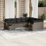 10-piece garden sofa set with gray synthetic rattan cushions by , Garden sets - Ref: Foro24-3252997, Price: 625,78 €, Discoun...