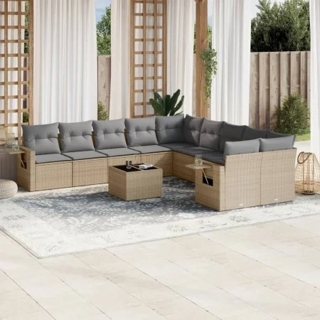 Garden sofa set 11 pieces with beige synthetic rattan cushions by , Garden sets - Ref: Foro24-3253056, Price: 685,47 €, Disco...