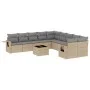 Garden sofa set 11 pieces with beige synthetic rattan cushions by , Garden sets - Ref: Foro24-3253056, Price: 685,47 €, Disco...