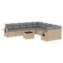Set de sofás de jardín 11pzas con cojines ratán sintético beige de , Conjuntos de jardín - Ref: Foro24-3253056, Precio: 696,1...
