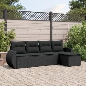 5-piece garden furniture set and black synthetic rattan cushions by , Garden sets - Ref: Foro24-3221284, Price: 329,64 €, Dis...