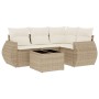 Garden sofa set with cushions 5 pieces beige synthetic rattan by , Garden sets - Ref: Foro24-3221317, Price: 380,48 €, Discou...