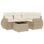 Garden sofa set with cushions 5 pieces beige synthetic rattan by , Garden sets - Ref: Foro24-3221317, Price: 427,95 €, Discou...