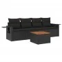 5-piece garden furniture set and black synthetic rattan cushions by , Modular outdoor sofas - Ref: Foro24-3224438, Price: 316...
