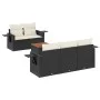 6-teiliges Gartensofa-Set und schwarze synthetische Rattankissen von , Modulare Sofas für den Außenbereich - Ref: Foro24-3224...