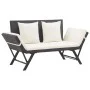 Gartenbank mit schwarzen synthetischen Rattankissen 176 cm von vidaXL, Gartenbänke - Ref: Foro24-46230, Preis: 204,14 €, Raba...