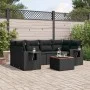 7-piece garden dining set and black synthetic rattan cushions by , Modular outdoor sofas - Ref: Foro24-3224459, Price: 459,53...