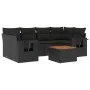 7-piece garden dining set and black synthetic rattan cushions by , Modular outdoor sofas - Ref: Foro24-3224459, Price: 459,53...