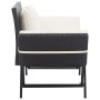 Garden bench with black synthetic rattan cushions 176 cm by vidaXL, garden benches - Ref: Foro24-46230, Price: 193,90 €, Disc...