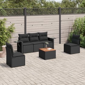 6-piece garden sofa set and black synthetic rattan cushions by , Modular outdoor sofas - Ref: Foro24-3224501, Price: 357,30 €...