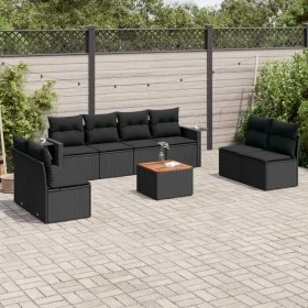 8-piece garden sofa set and black synthetic rattan cushions by , Modular outdoor sofas - Ref: Foro24-3224522, Price: 533,79 €...